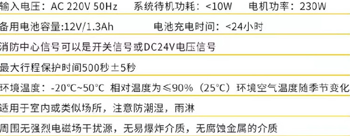 擋煙垂壁性能參數(shù)