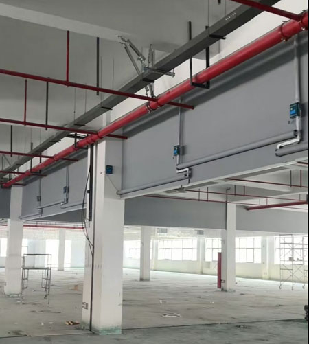 無機布活動式擋煙垂壁安裝